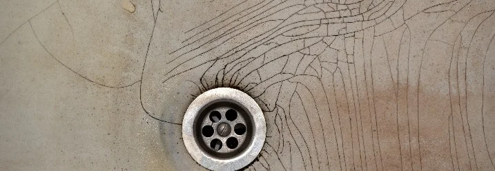 Rissiges Waschbecken